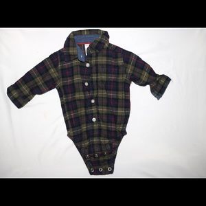 Green flannel onesie